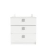 CLOVER Commode a Langer 3 Tiroirs Coloris Blanc Perle