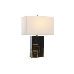 Lampe de bureau DKD Home Decor 40 x 23 x 58 cm Noir Doré Métal Blanc 220 V 60 W