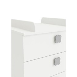 CLOVER Commode a Langer 3 Tiroirs Coloris Blanc Perle