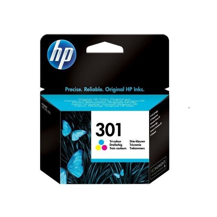 HP 301 Cartouche d'encre trois couleurs authentique (CH562EE) pour HP