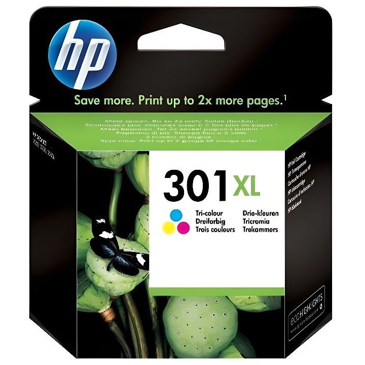 HP 301XL Cartouche d'encre trois couleurs grande capacité authentique