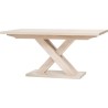 Table extensible mélaminé - Style contemporain - Pieds central en croix - L 160 a 200 cm - AVANT