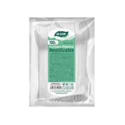 Ensemble de Cuillères Algon Blanc Réutilisable 16,5 cm 100 Unités