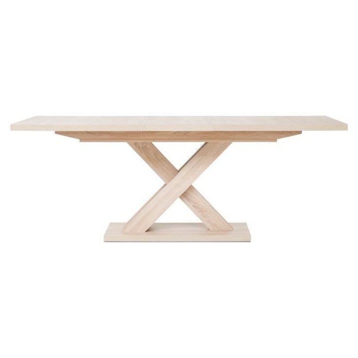 Table extensible mélaminé - Style contemporain - Pieds central en cr