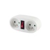 CHACON Prise biplite 2x16A avec interrupteur blanc