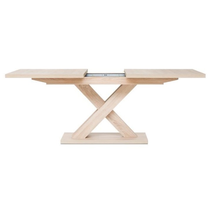 Table extensible mélaminé - Style contemporain - Pieds central en cr