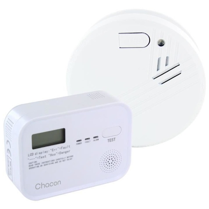 CHACON - Pack Détecteur de fumée + Co Alarm