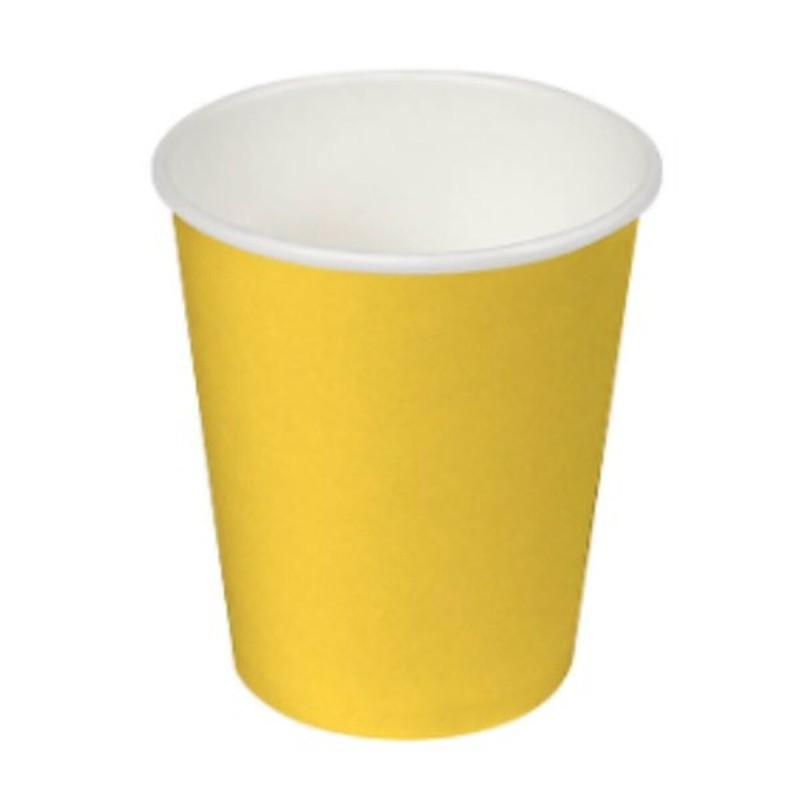 Set de Verres Algon Carton Produits à usage unique 200 ml Jaune 24 Unités