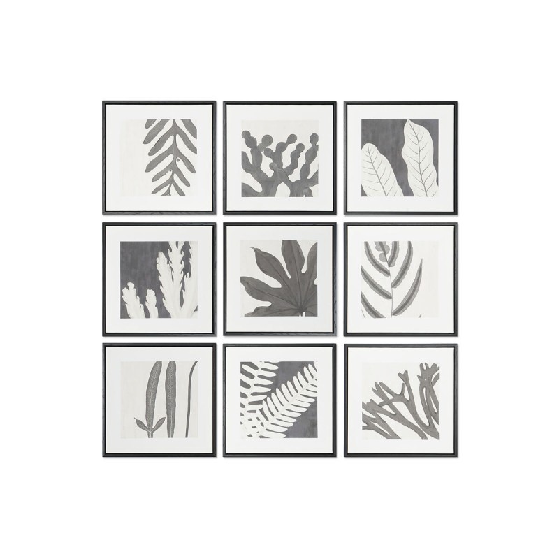 Cadre DKD Home Decor 40 x 4 x 40 cm Feuille d'une plante Urbaine (9 Unités)