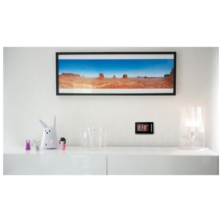 CHACON Visiophone couleur 4 fils 4,3 noir avec écran ultraplat