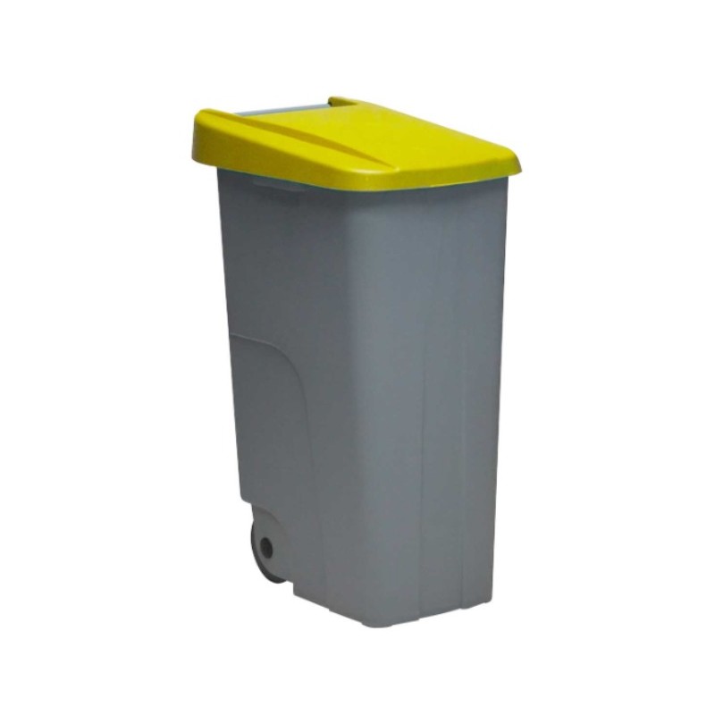 Poubelle à Roulettes Denox 85 L 42 x 57 x 76 cm Jaune