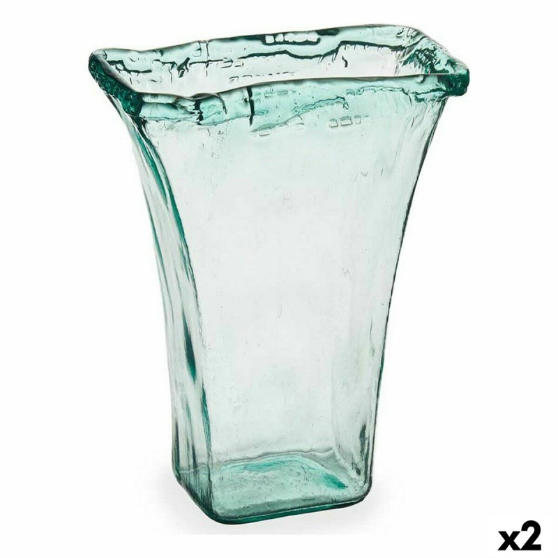 Vase 27 x 34,5 x 14 cm Verre Transparent (2 Unités)