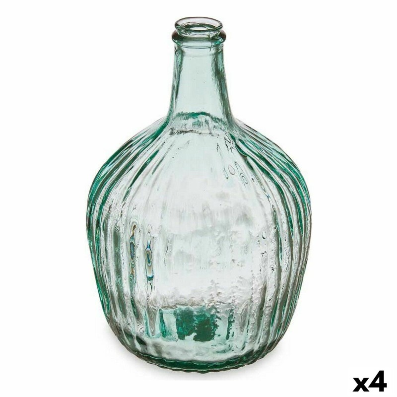 Bouteille Rayures Décoration 16 x 29,5 x 16 cm Transparent (4 Unités)