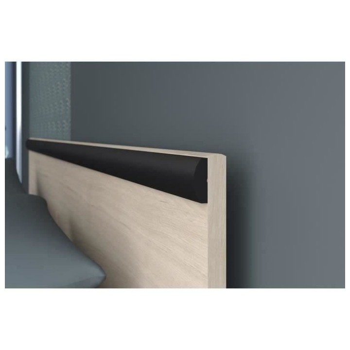 PARISOT ZODIAC Lit adulte industriel - 140 x 190 cm - Décor chene et