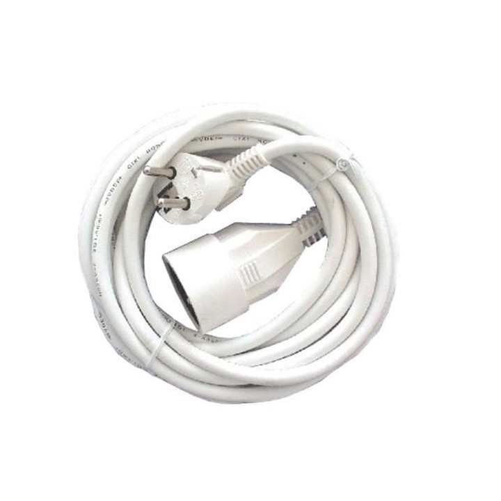 CHACON Prolongateur HO5VVF 3 x 1,5 mm²- 5 m - Blanc