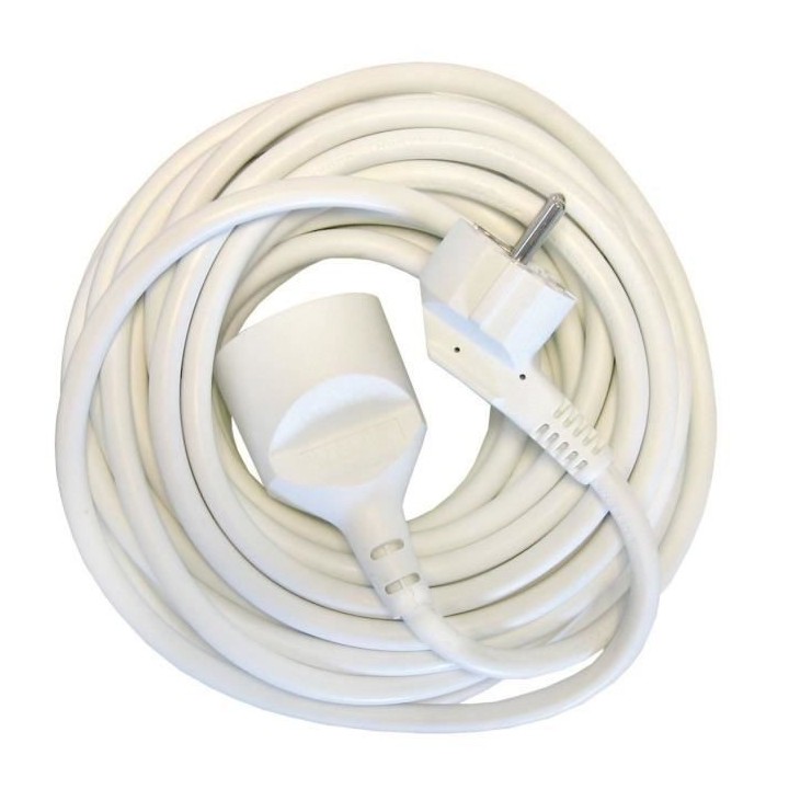 CHACON Prolongateur HO5VVF 3 x 1,5 mm²- 10 m - Blanc