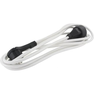 CHACON Prolongateur textile 3m 3x1,5m2 textile cable & noire fiche pla