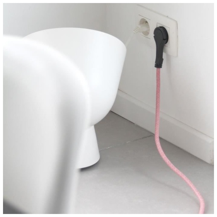 CHACON Prolongateur textile 5m 3x1,5m2 textile cable & noire fiche pla