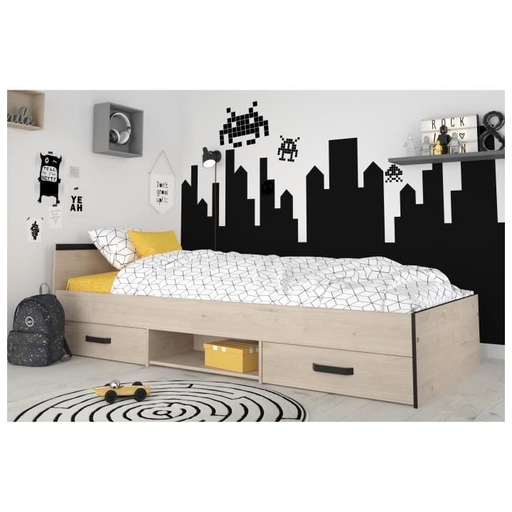 Lit enfant PARISOT Zodiac - 90x200 cm - Panneaux de particules - Déco