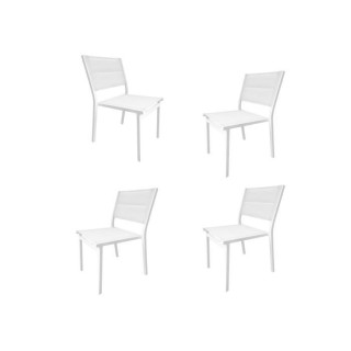 Lot de 4 chaises de jardin - Aluminium - 54 x 48 x 84 cm