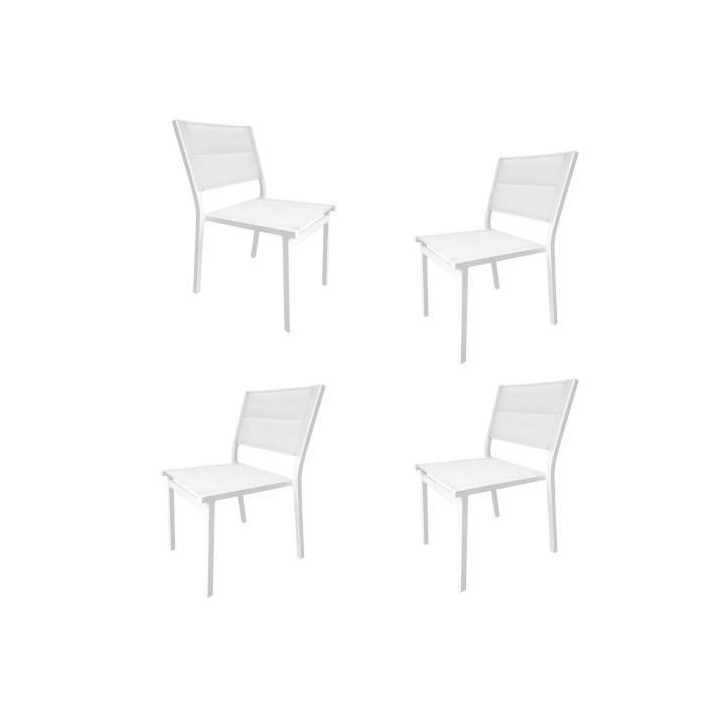 Lot de 4 chaises de jardin - Aluminium - 54 x 48 x 84 cm