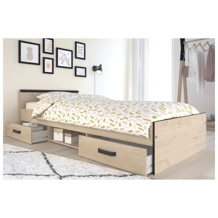 Lit enfant PARISOT Zodiac - 90x200 cm - Panneaux de particules - Déco