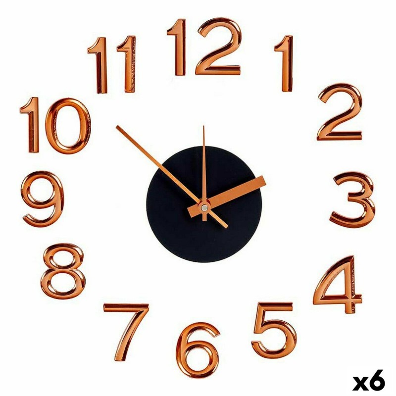 Horloge Murale Adhésif Bronze ABS EVA Ø 35 cm (6 Unités)