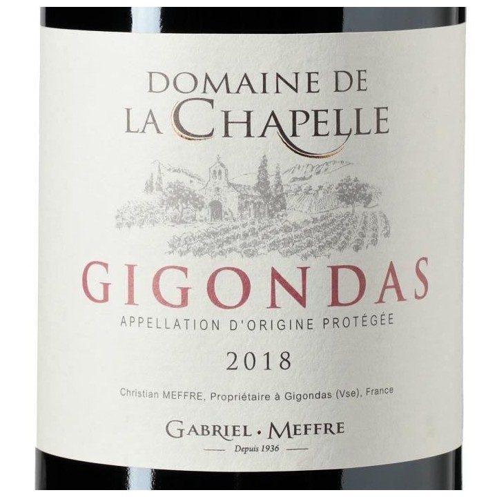 Domaine de la Chapelle 2018 Gigondas -Vin rouge de la Vallée du Rhôn