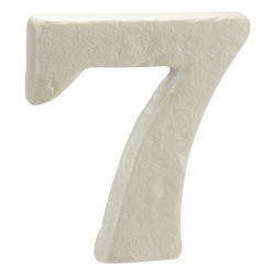 Numéro 7 Blanc polystyrène 2 x 15 x 10 cm (12 Unités)