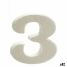 Numéro 3 Blanc polystyrène 2 x 15 x 10 cm (12 Unités)