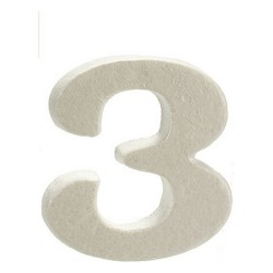 Numéro 3 Blanc polystyrène 2 x 15 x 10 cm (12 Unités)