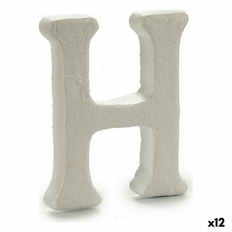 Lettre H Blanc polystyrène 1 x 15 x 13,5 cm (12 Unités)