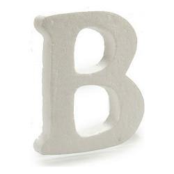 Lettre B Blanc polystyrène 15 x 12,5 cm (12 Unités)