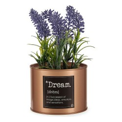 Plante décorative Lavande Cannette Violet Métal Cuivre Vert Plastique 10 x 18 x 10 cm (6 Unités)