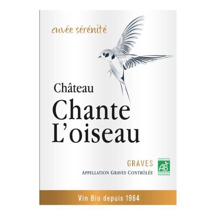 Château Chante l'Oiseau Cuvée Sérénité 2019 Graves - Vin rouge Bi