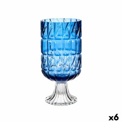 Vase Taillé Bleu Verre 13 x...