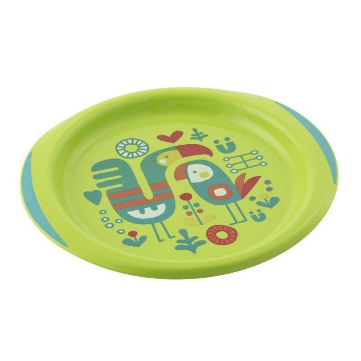 Chicco Ensemble Assiette Plate et Creuse Décorée Vert +12m 2 pieces