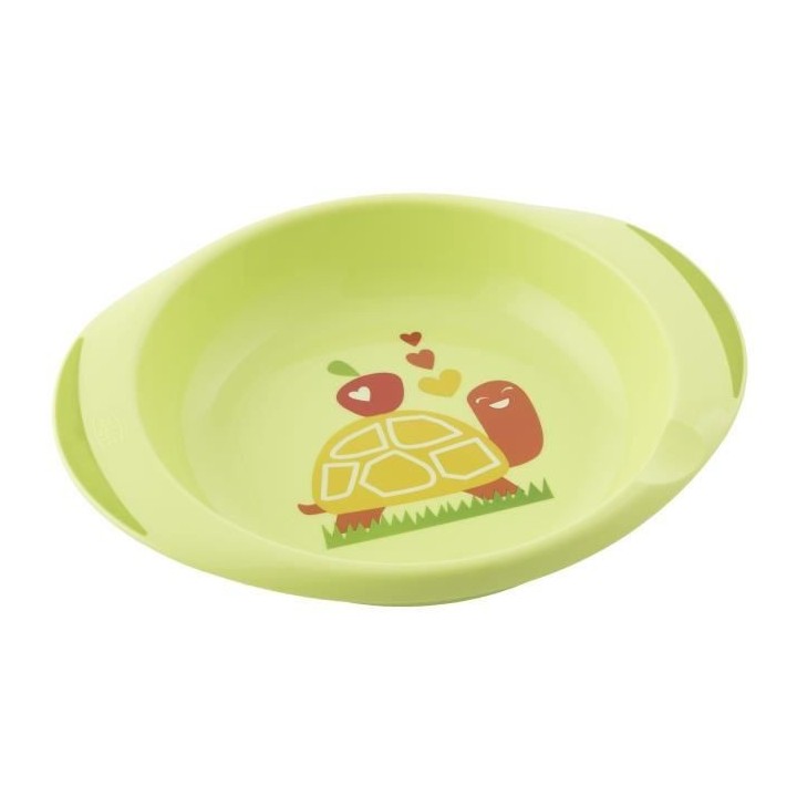Chicco Ensemble Assiette Plate et Creuse Décorée Vert +12m 2 pieces