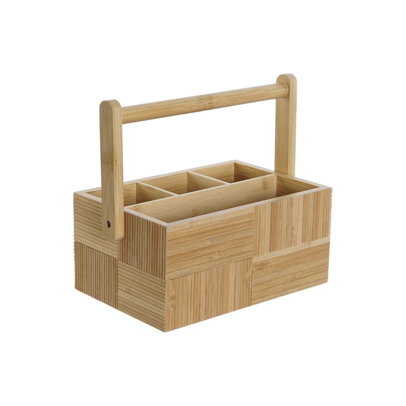 Range-couverts DKD Home Decor Naturel Bambou 27 x 16,5 x 11,5 cm