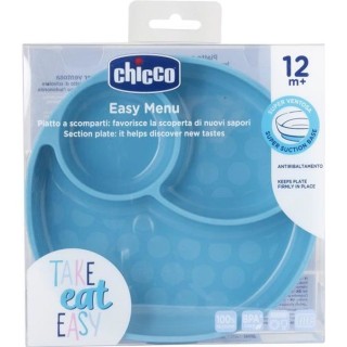 Chicco Take Eat Easy Plat a Compartiments avec Ventouse +12m Bleu