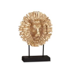 Figurine Décorative Lion Noir Doré 28 x 38,5 x 11,5 cm (4 Unités)