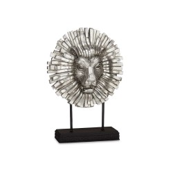 Figurine Décorative Lion Argenté 28 x 38,5 x 11,5 cm (4 Unités)