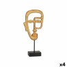 Figurine Décorative Visage Doré 19,5 x 38 x 10,5 cm (4 Unités)