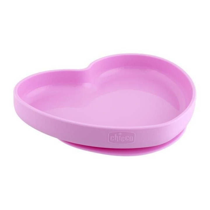 Chicco Take Eat Easy Assiette Coeur avec Ventouse +9m Rose