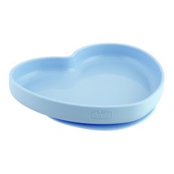 Chicco Take Eat Easy Assiette Coeur avec Ventouse +9m Bleu