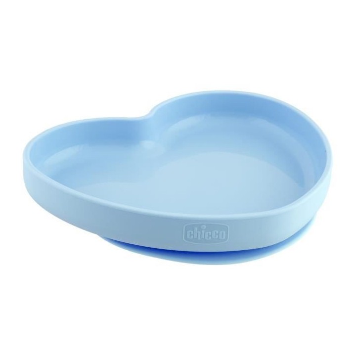 Chicco Take Eat Easy Assiette Coeur avec Ventouse +9m Bleu