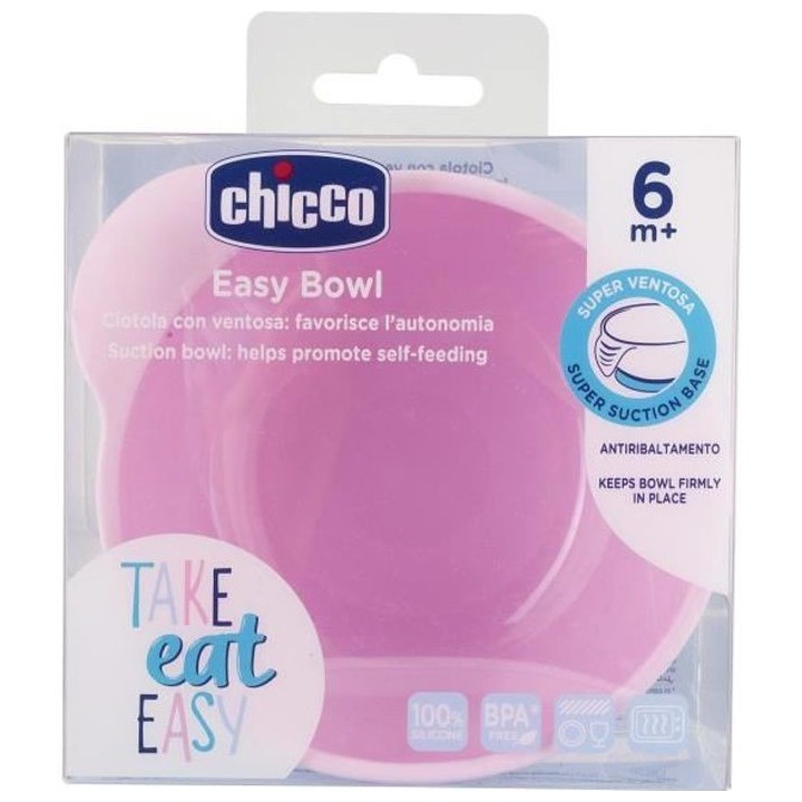 Chicco Take Eat Easy Bol avec Ventouse +6m Rose