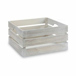 Boîte Décorative Blanc Bois 31 x 20 x 40,5 cm (9 Unités)