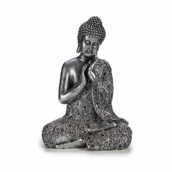 Figurine Décorative Buda Assis Argenté 22 x 33 x 18 cm (4 Unités)