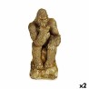 Figurine Décorative Gorille Doré 20,5 x 47 x 23,5 cm (2 Unités)